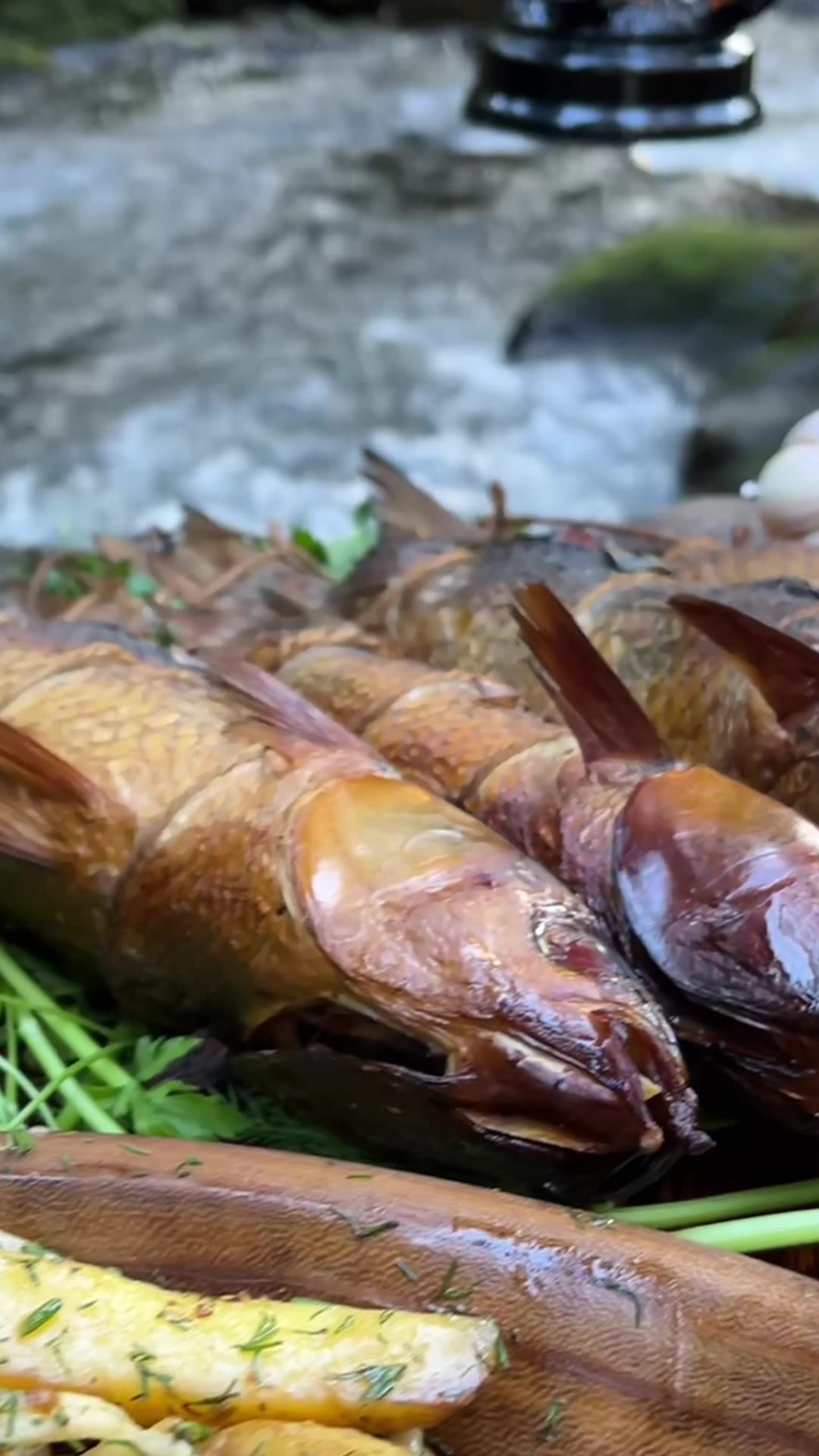 Freshly Smoked Fish & Noodles in the Wilderness! 🐟🔥🍜 Would You Try It?
