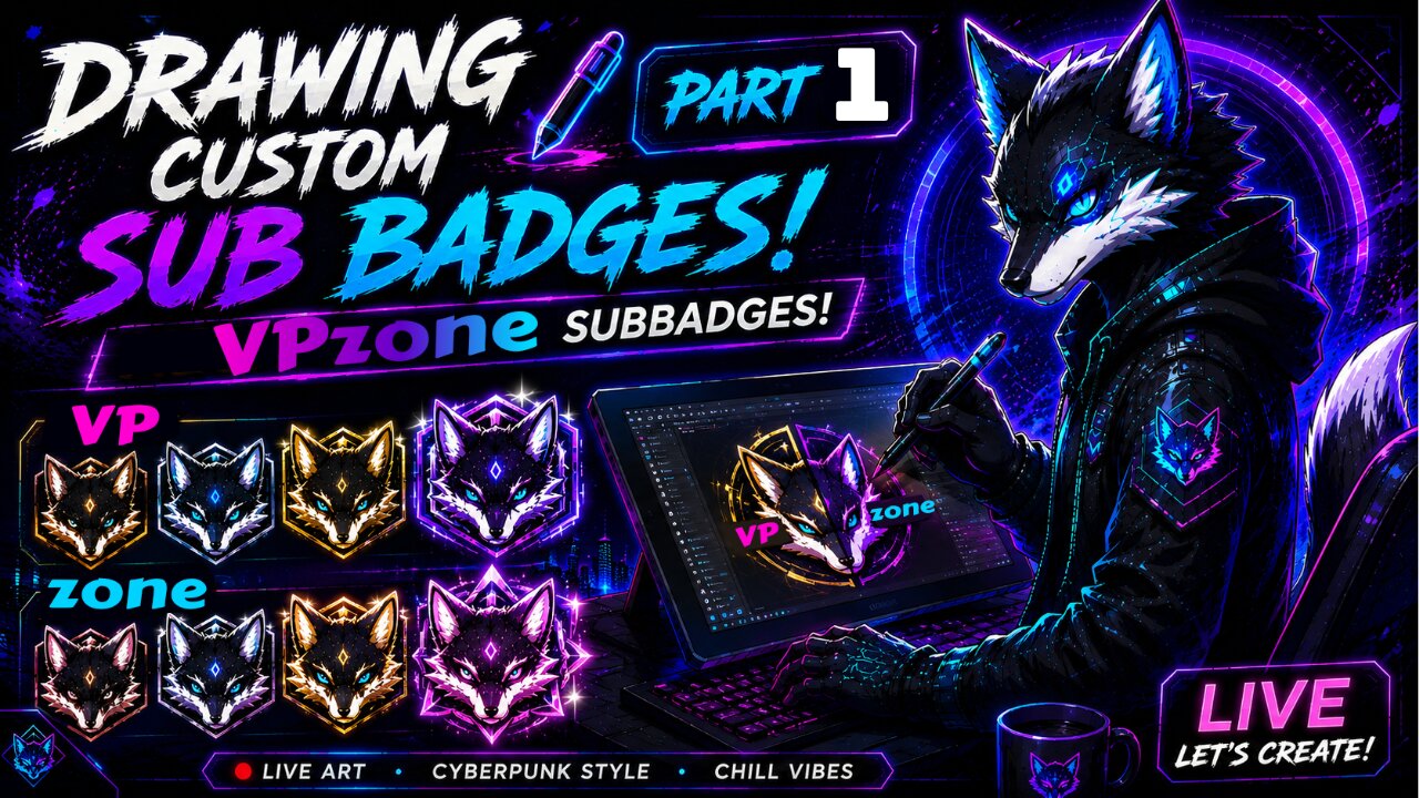 🎨 Creating Custom VPZone Sub Badges | Live Art & Design Session