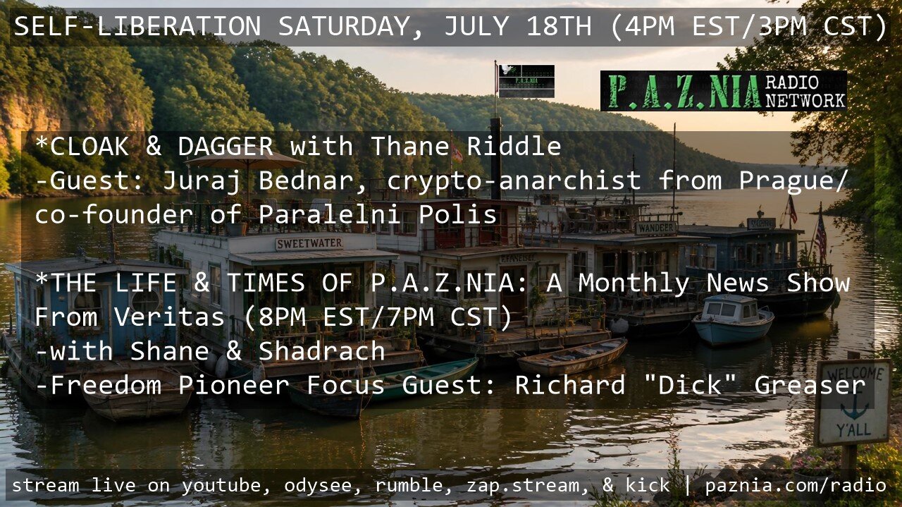 [P.A.Z.NIA RADIO NETWORK] Cloak & Dagger (Guest: Juraj Bednar) + The Life & Times of PAZNIA (LIVE)