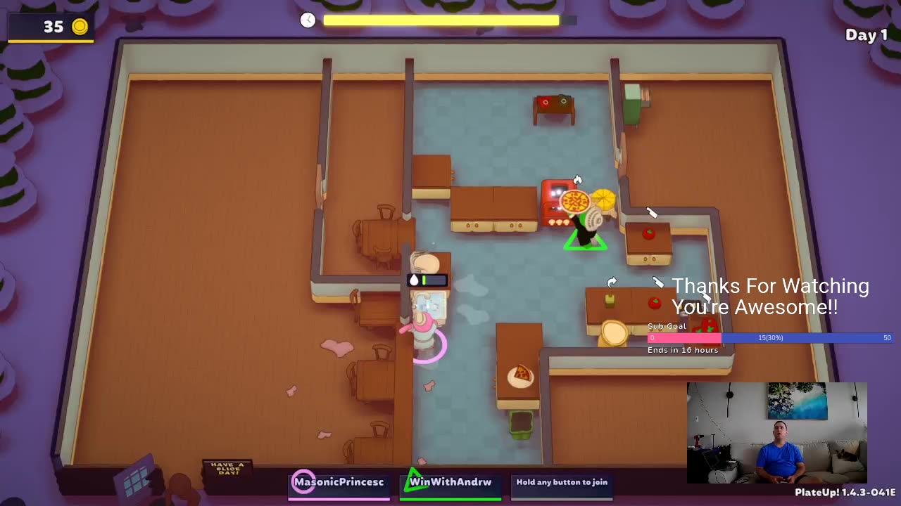 Win With Andrew - PlateUp! With Tina !fb !yt !twitch