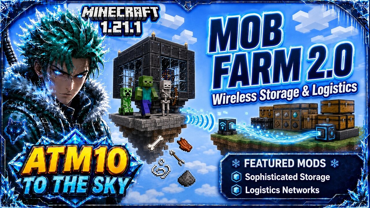 Mob Farm Automation & Starting AE2! | ATM10 To The Sky LIVE
