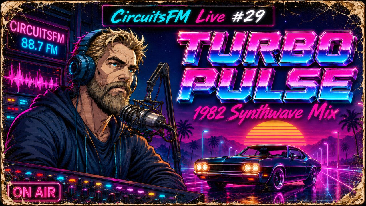 CircuitsFM Live #29: 1982 Turbo Pulse | 1982 Synthwave Mix