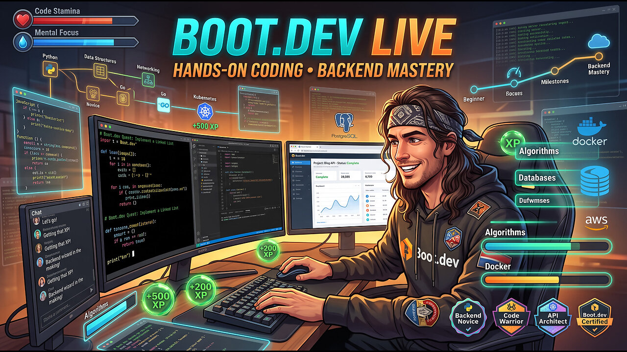 Boot.dev Live – Hands-On Backend Coding, Projects & Gamified Learning | ElementalMJ