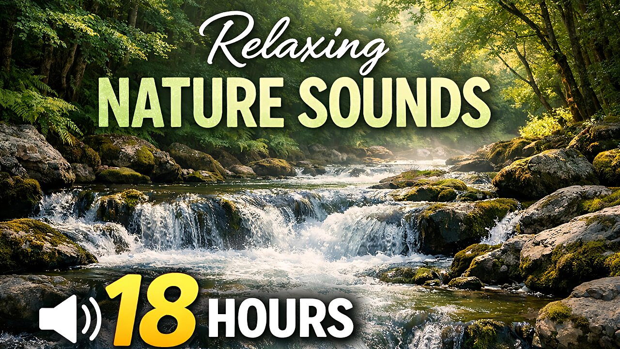Relaxing Nature Sounds - Water Sound 18 Hours, Gentle River & Stream