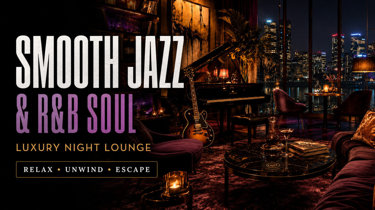 Relaxing Smooth Jazz & R&B Music | Luxury Night Lounge for Relaxing, Work & Study