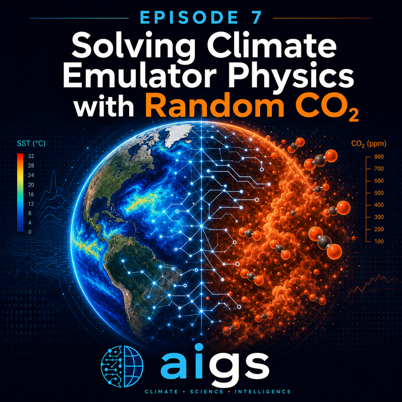 Solving climate emulator physics with random CO2