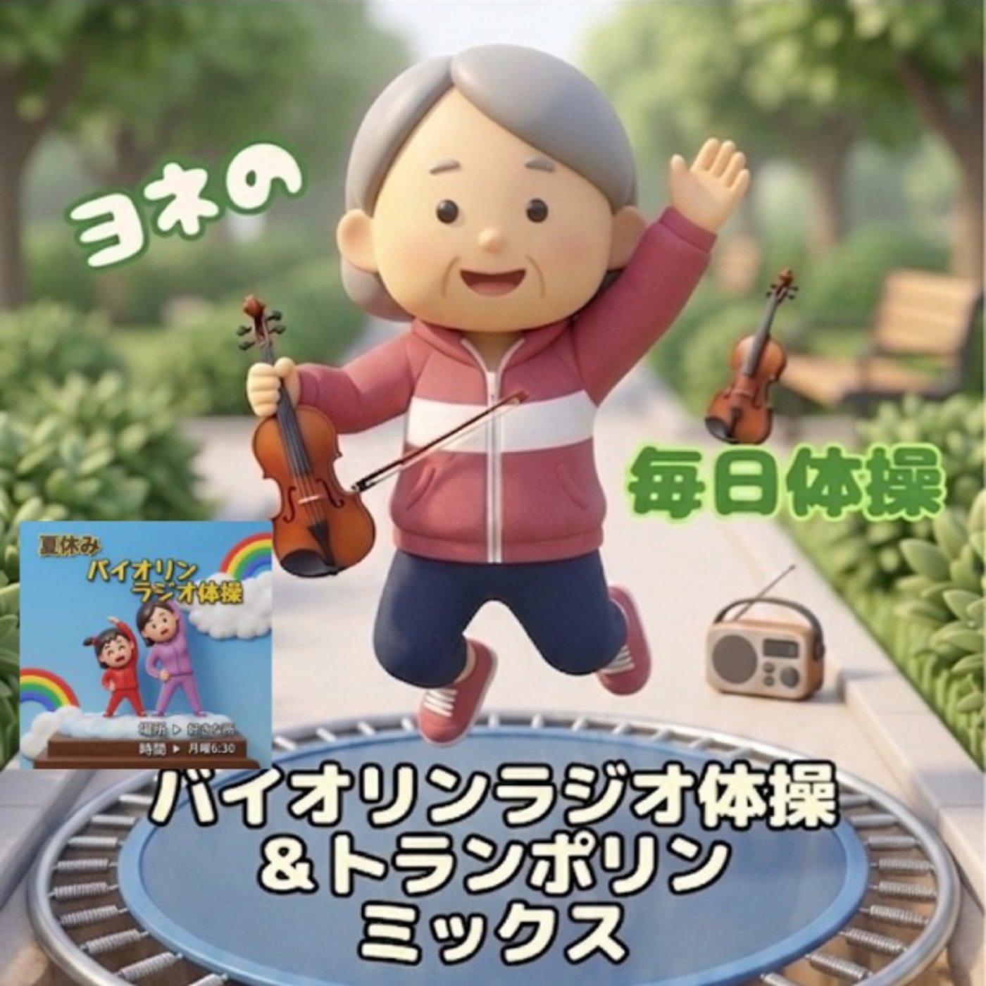 270《ヨネの毎日体操》バイオリンラジオ体操＆トランポリン