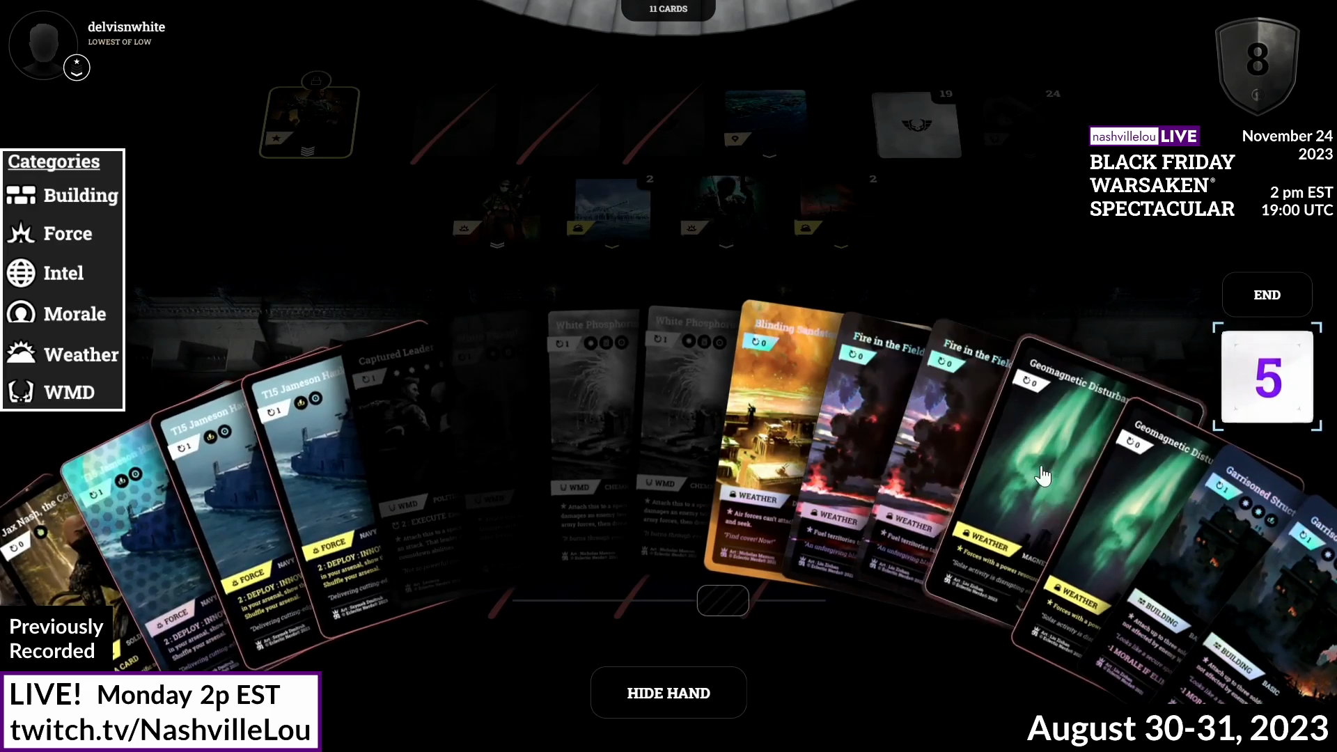 Lou opts for +3 Actions on a Weather match