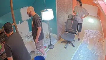 contractor gives crazy eyes to camera