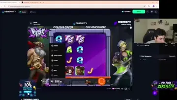 Zeek wins 1.2k on fighter pit!
