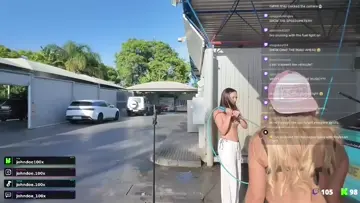 fan gets soaked