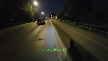 something got fucked up hehe trash on the road