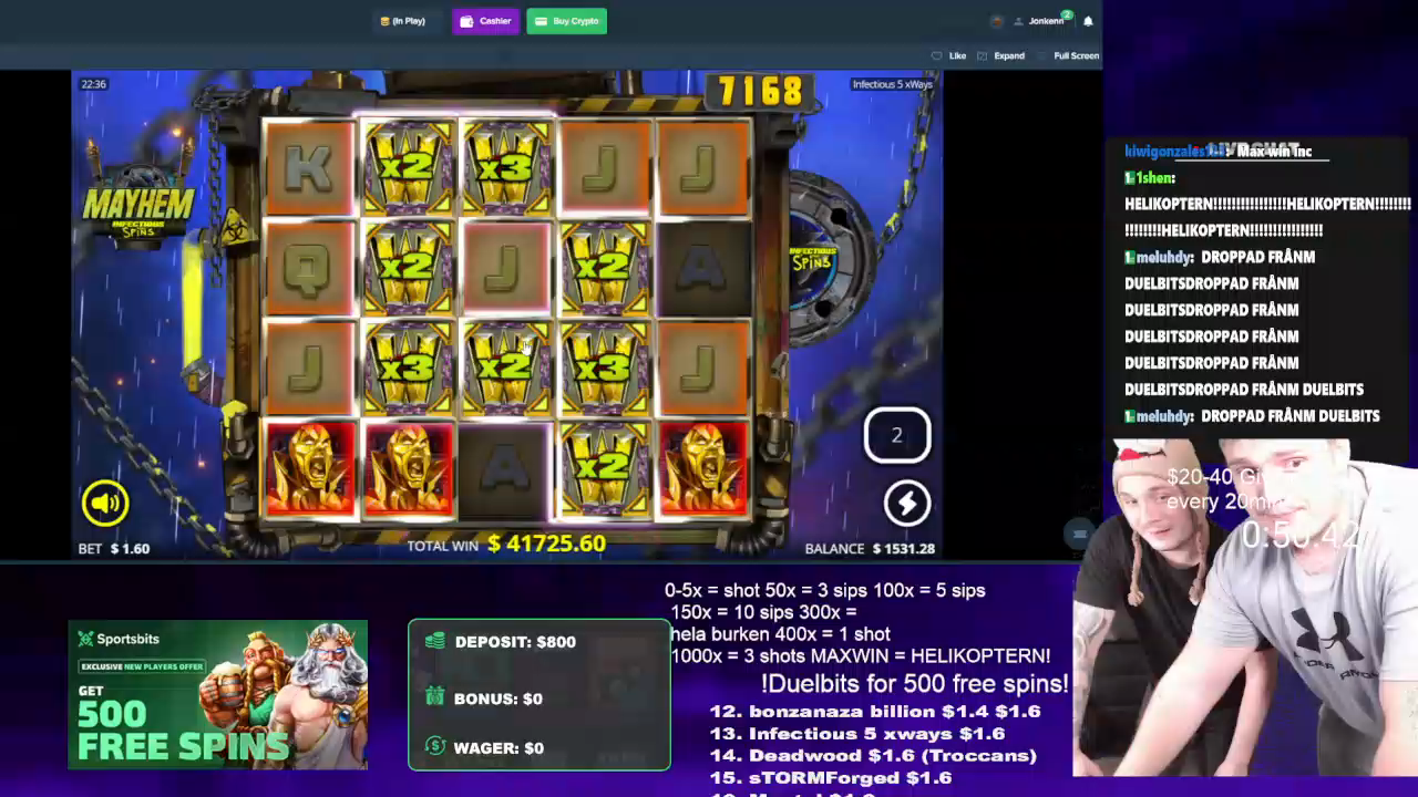 54,000X WIN ON INFECTIOUS 5 WAYS
