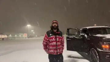 RoZay Doin Drifts in Snow Storm