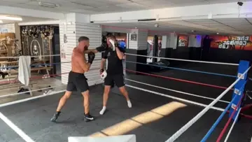 Big Mikey on the pads 