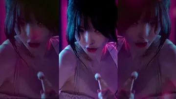 Eating lollipop on the floor