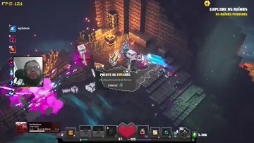 Einstein resolve o puzzle no Minecraft Dungeons