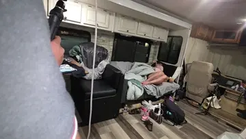 Nasty whale Kiki's vibrator falls out of her fupa