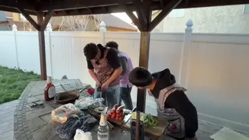 Feeding the dog our Winnie’s