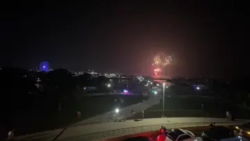 downtown Chicago firework show