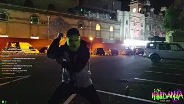 gets caught dancing in the parking lot