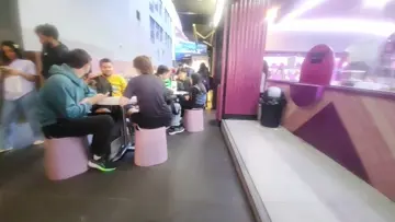 Eating delicious crepes in Melbourne.