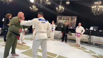 the PGF Announcer throws a gaint