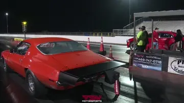 Far Lane Red Car Wheelies Off da Line, Crashes XRP