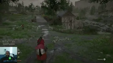 Crimson Desert saving a village from bandits