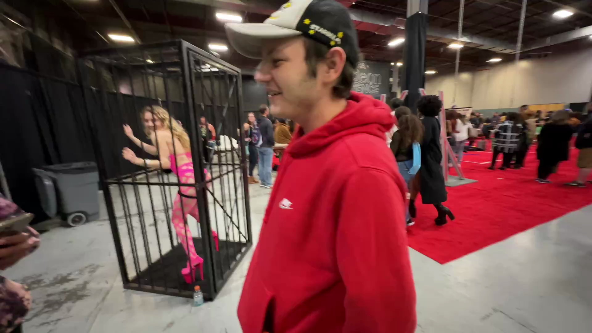 Sal goes into the cage
