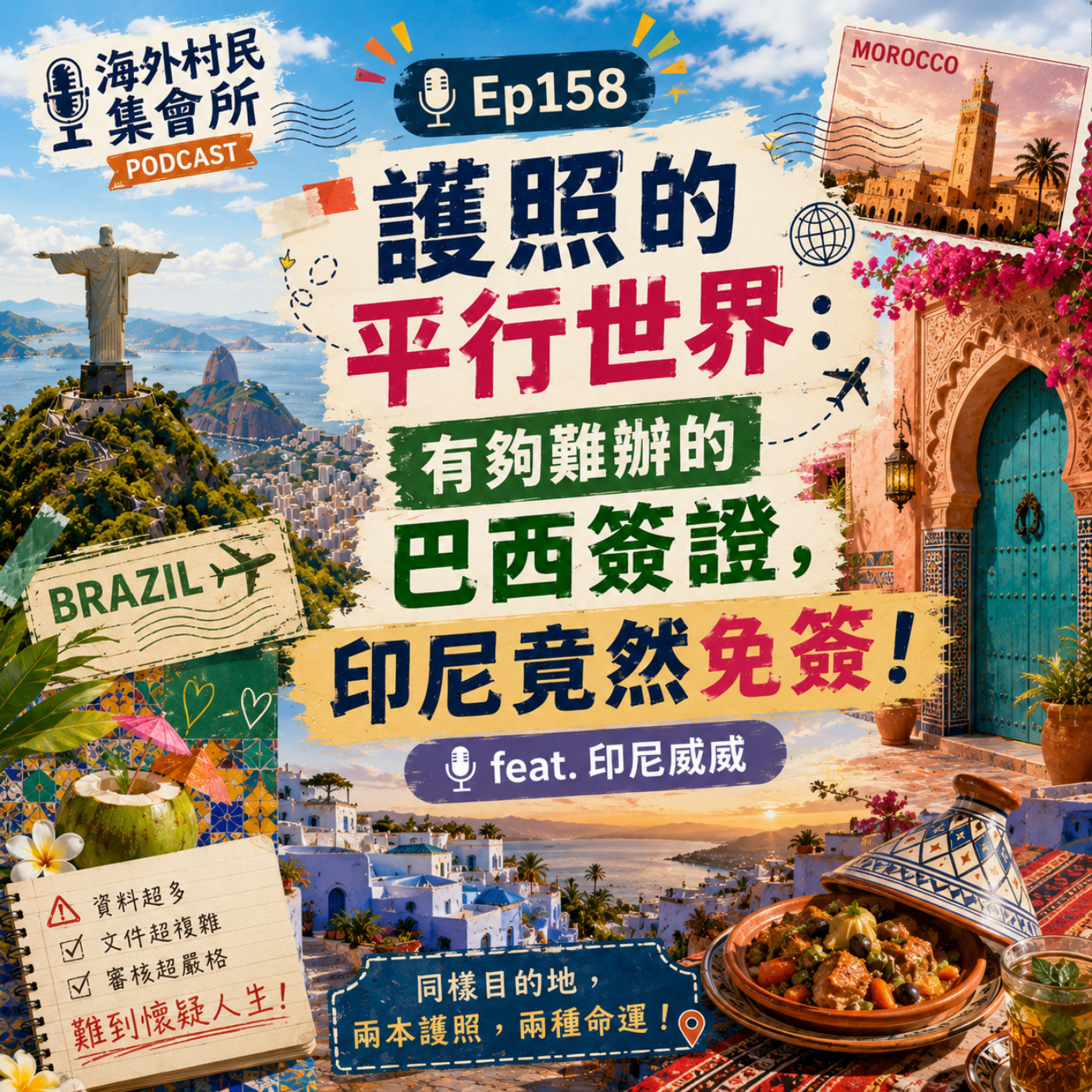 Ep158【護照的平行世界：有夠難辦的巴西簽證，印尼竟然免簽!】