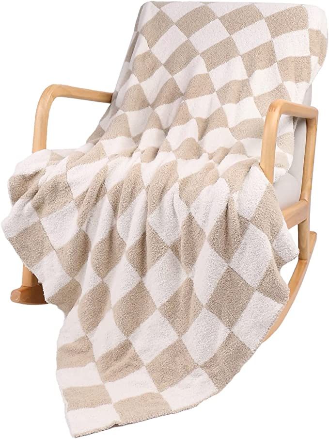AmazonSmile: QQP Checkered Throw Blanket,Soft Cozy Microfibe