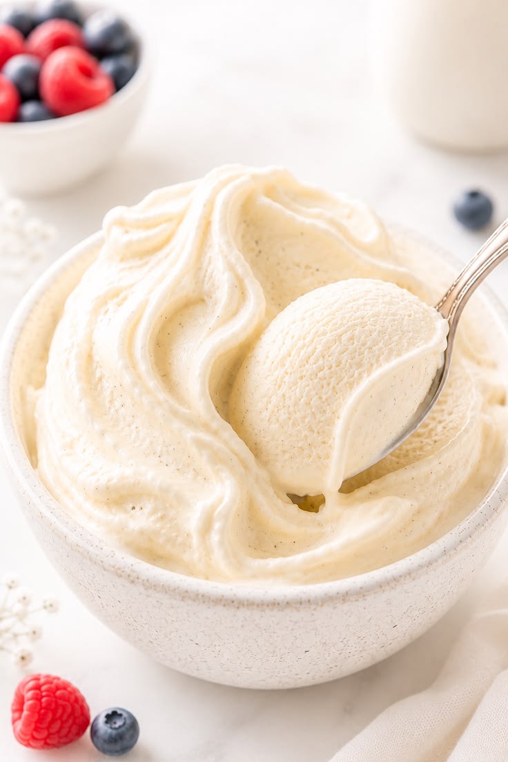 This high protein cottage cheese ice cream is creamy, smooth