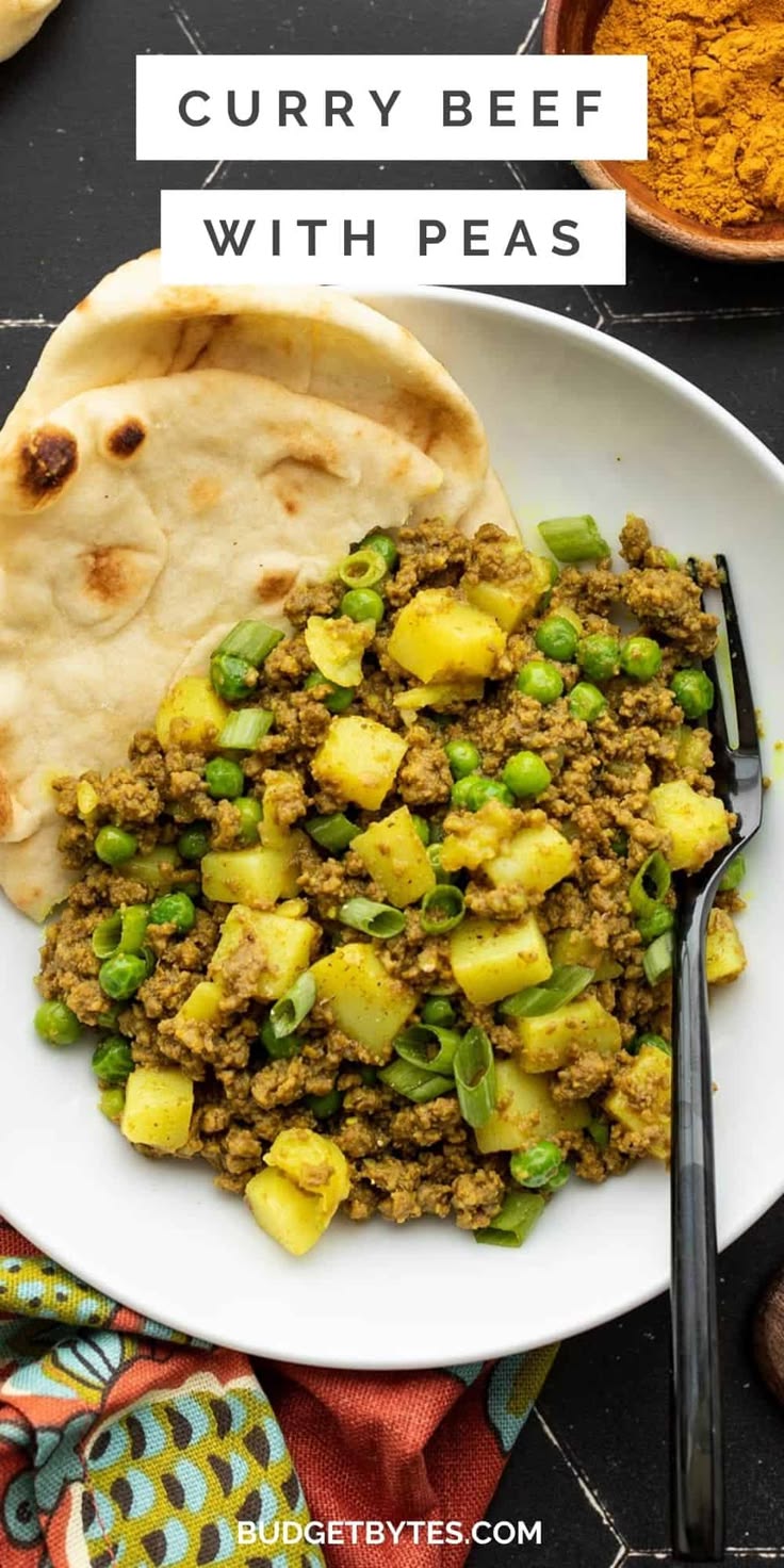Curried Ground Beef with Peas and Potatoes