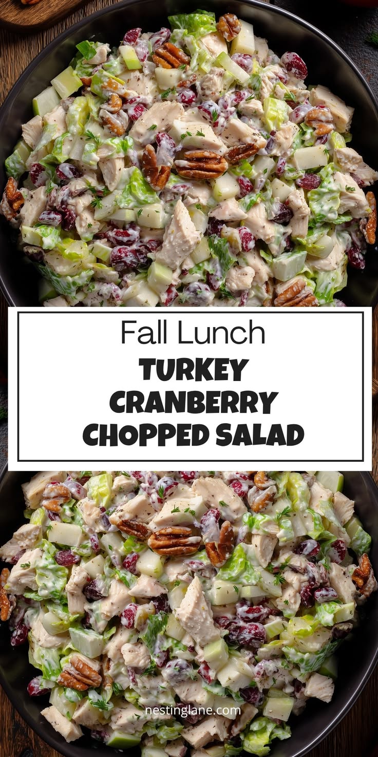Turkey Cranberry Chopped Salad is a high protein lunch with 