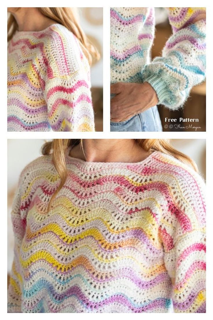 Stripe Misha Sweater Free Crochet Pattern
