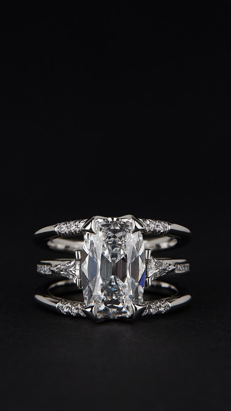 We think of our interlocking ring sets as your engagement ri