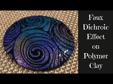 Easy Faux Dichroic Effect On Polymer Clay Tutorial - YouTube