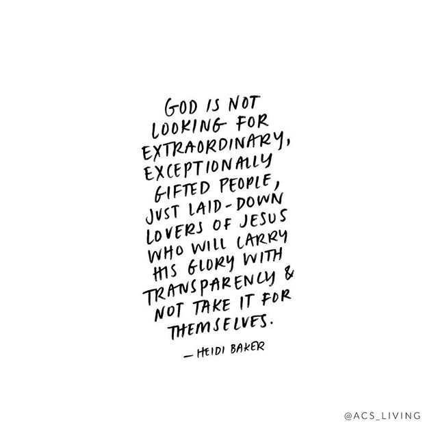 Love, love, love this by Heidi Baker!