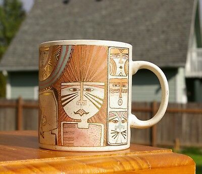 Laurel Burch Coffee Mug Primordial Dream 1990 Japan Tribal F