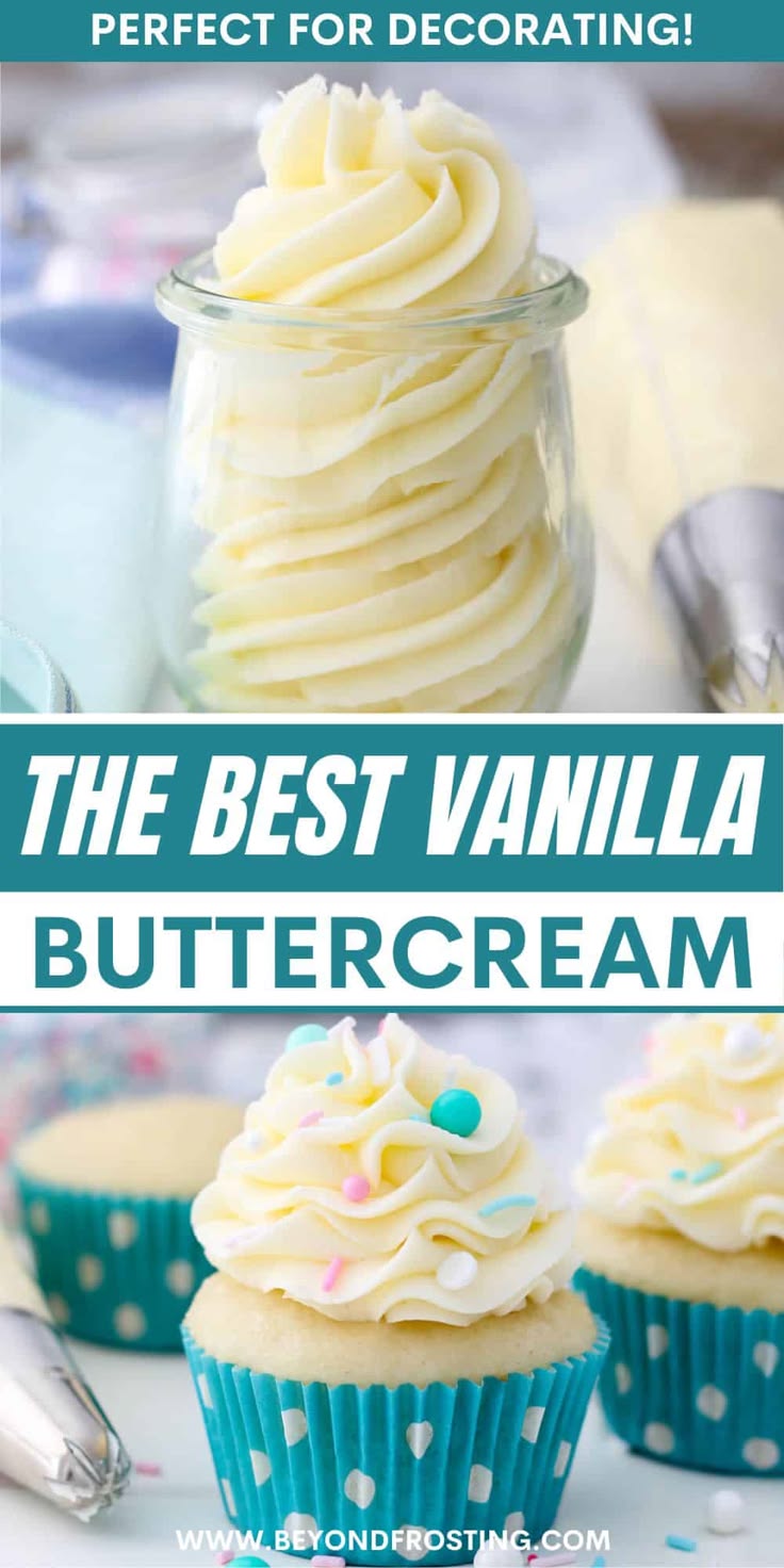 This easy vanilla frosting is the best buttercream recipe! M