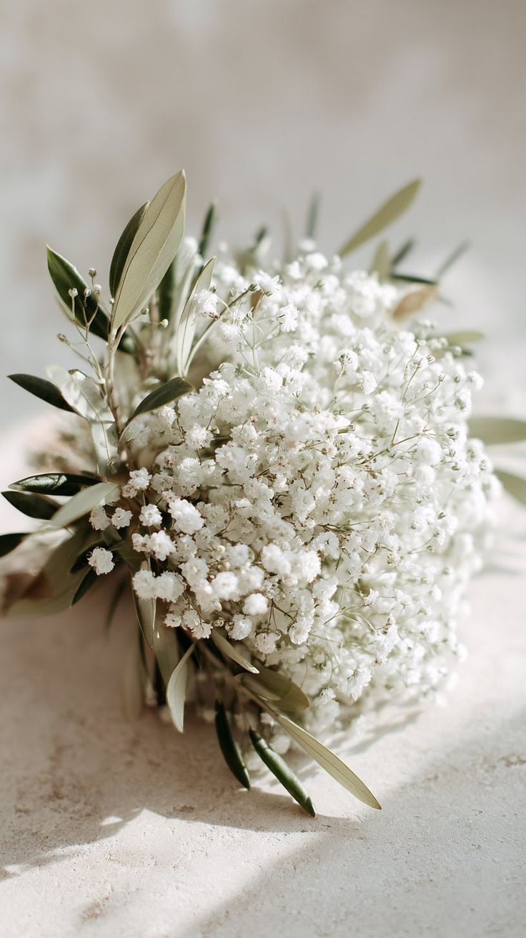 17 Olive Branch Wedding Bouquets for a Minimalist Mediterran