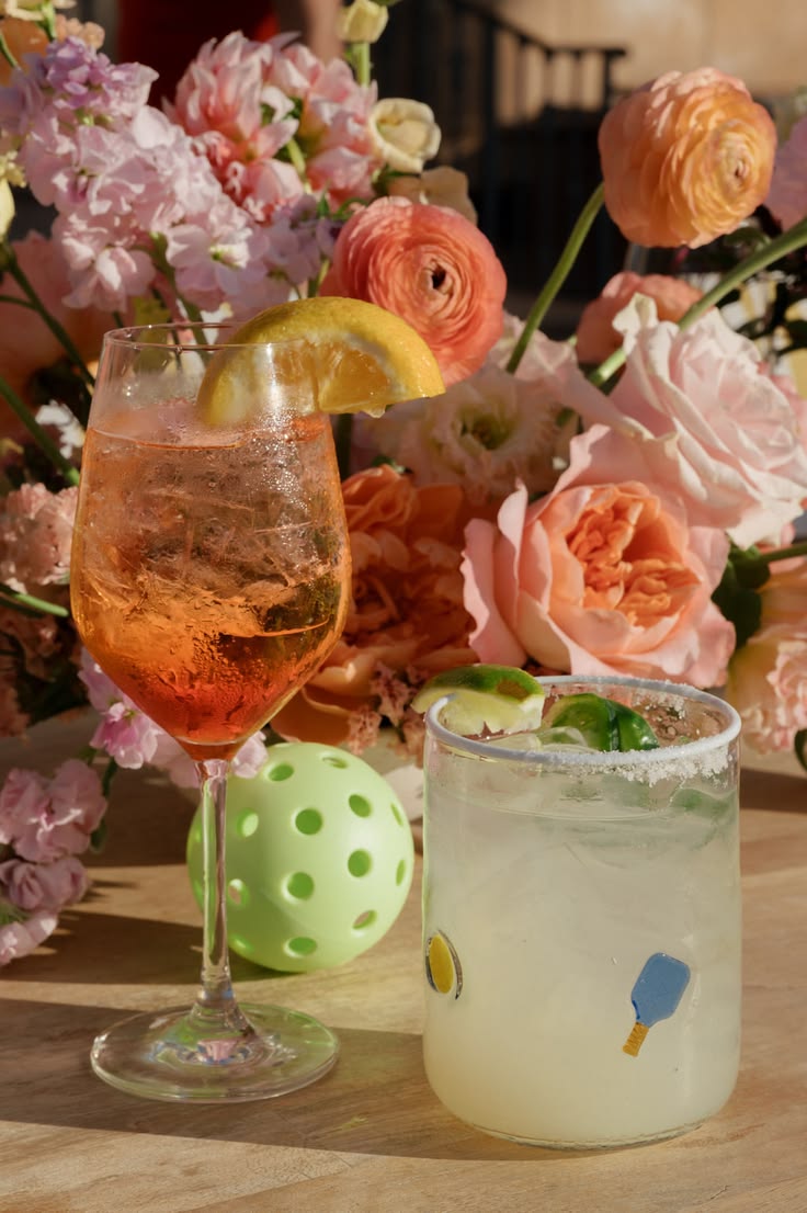 For this couple's Summer wedding, we provided custom cocktai