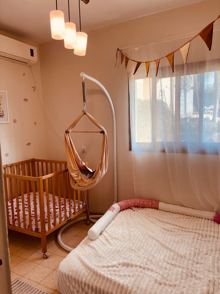 🌸 Terracotta pennants, a caramel hammock swing, and floral w
