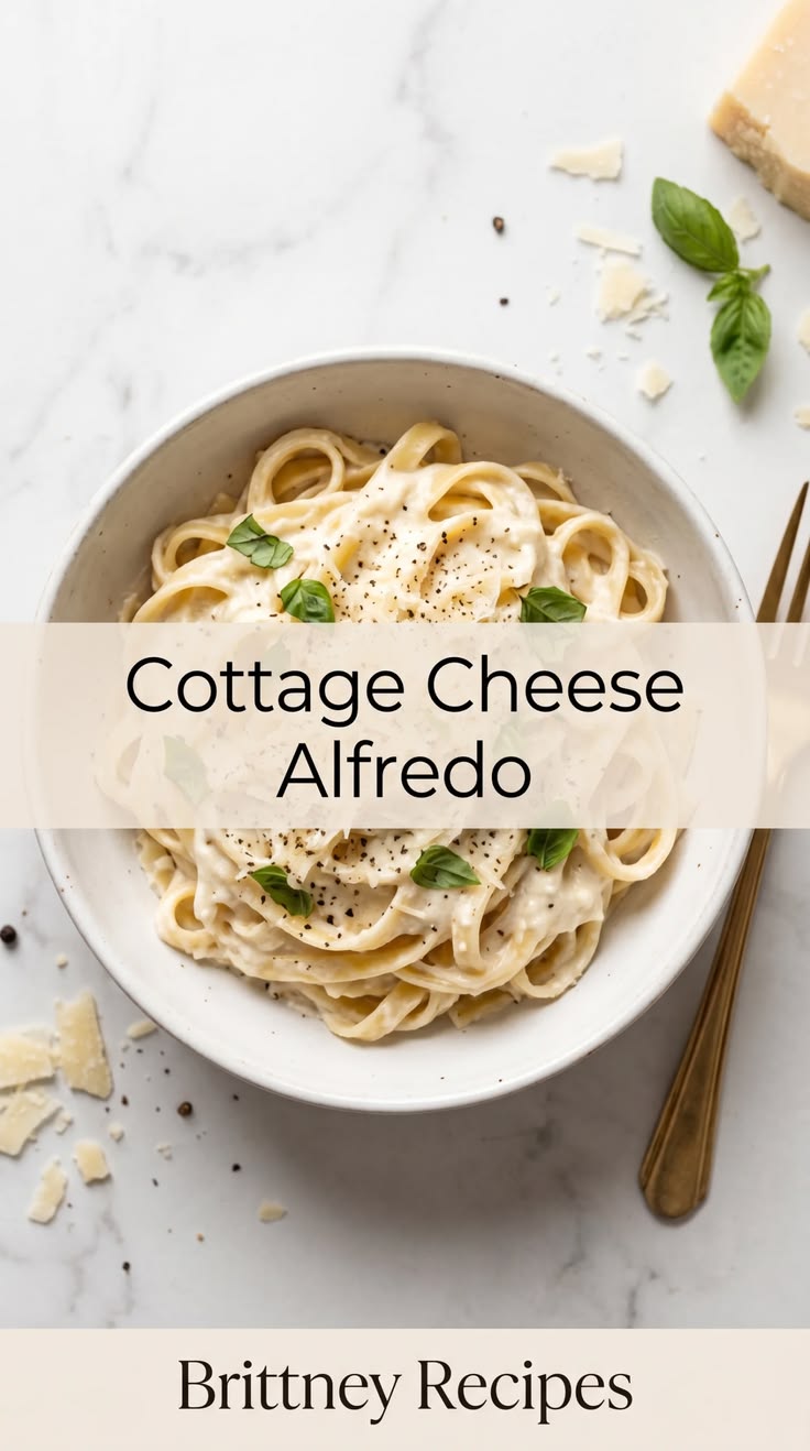Creamy Cottage Cheese Alfredo that’s high in protein, lower 