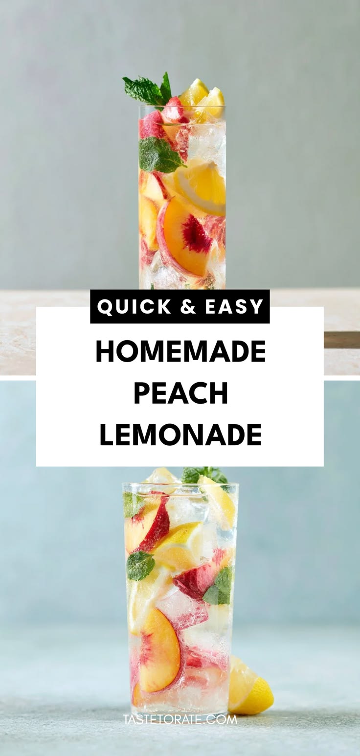 This homemade peach lemonade recipe brings sweet fruit flavo