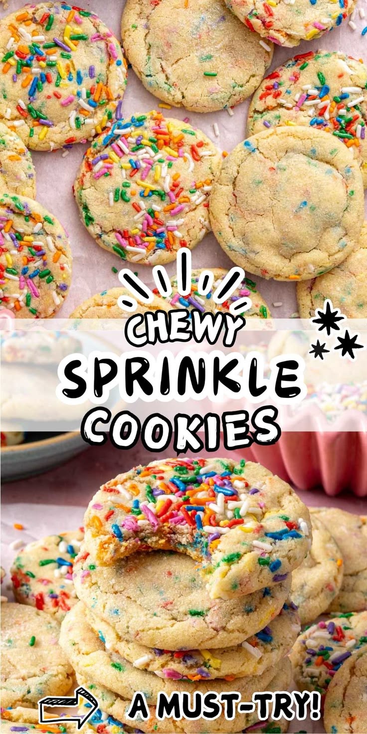 These easy Sprinkle Cookies are soft, chewy, and filled with