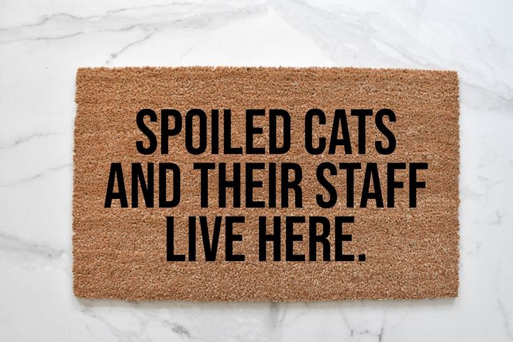 SPOILED CATS AND THEIR STAFF LIVE HERE DOORMAT Cat lover! Ou