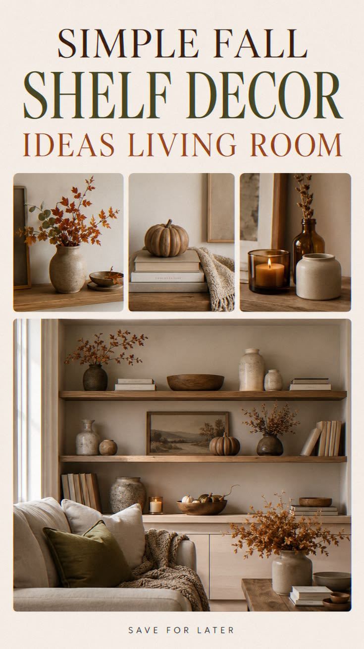 Make seasonal decorating easy with fall shelf decor ideas li