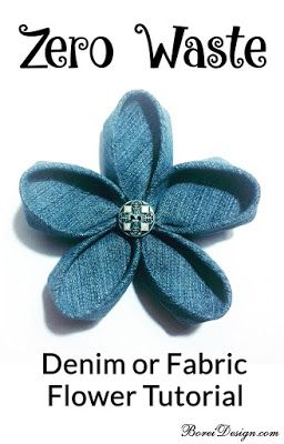 Zero Waste Upcycled DIY Denim or Fabric Flower Tutorial